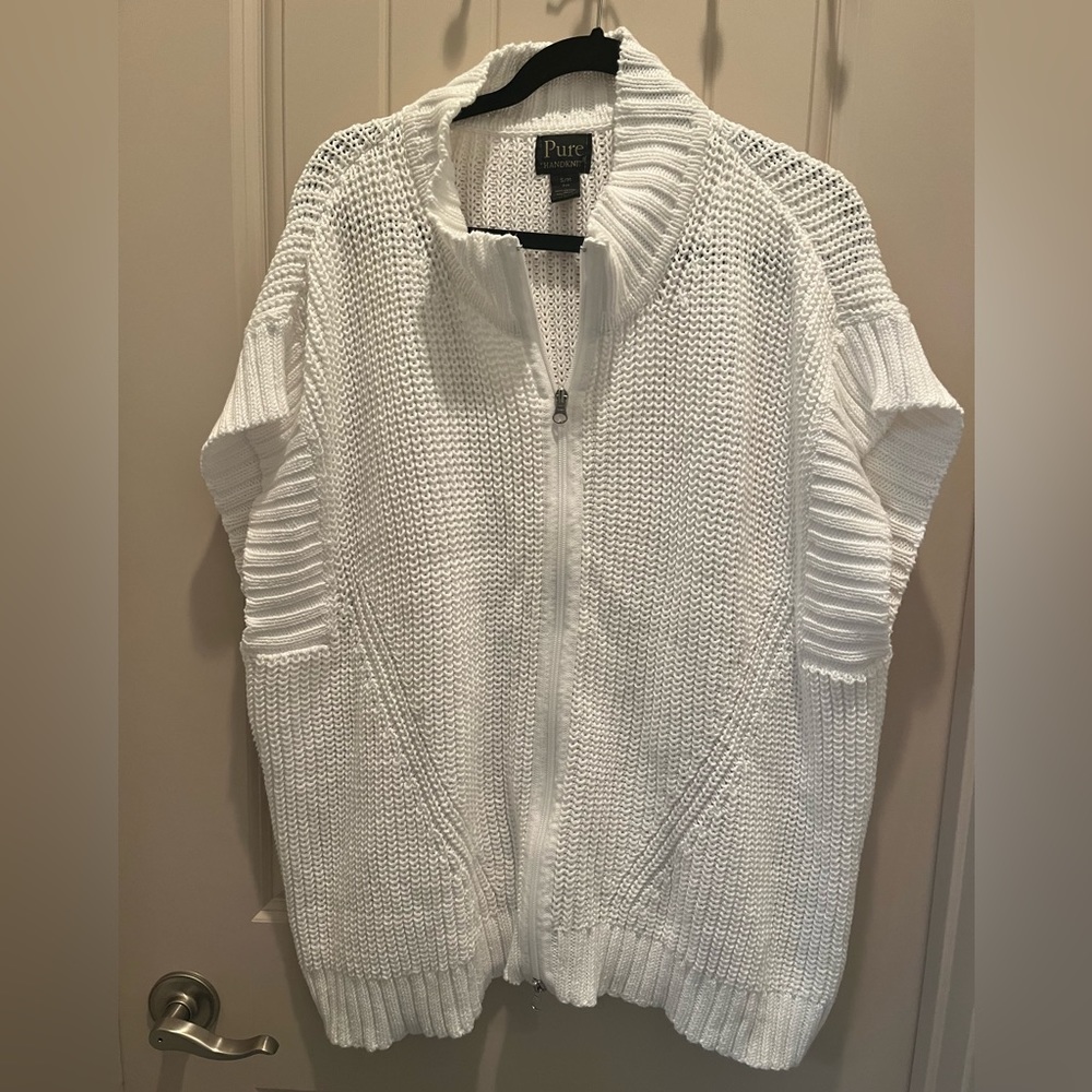 PURE new oversized cotton zipped sweater vest